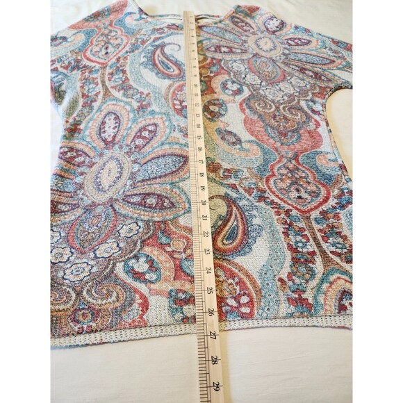 Paisley Sweater | Women's size Large | Colorful Summer Knit | Chico's - Picture 6 of 10